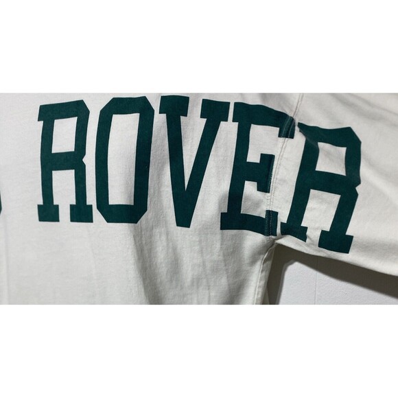 LAND ROVER Pacsun T Shirt Size M Long Sleeve Cream Green Spellout Casual Top - Picture 5 of 10